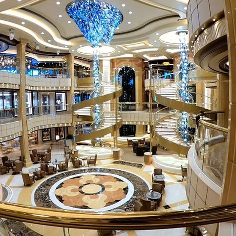 Cruise Room Aesthetic, Cruise Ship Design, Cruise Ships Interior, Cruise Rooms, Jungle Theme Decorations, Luxury Hotels Lobby, Princess Cruise Ships, Luxury Cruise Ship, Princess Cruise