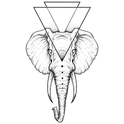 Elephant Geometric, Geometric Elephant Tattoo, Geometric Elephant, Elephant Tattoo Design, Elephant Tattoo, Elephant Tattoos, Fake Tattoos, Custom Tattoo, Tattoo Design