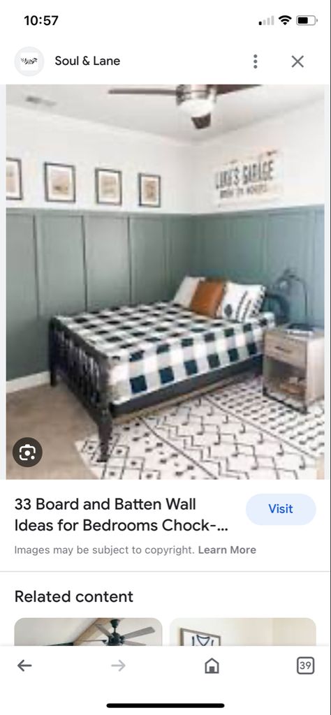 Farmhouse Boys Bedroom, Boy Bedroom Ideas, Boys Bedroom Makeover, Big Boy Bedrooms, Board And Batten Wall, Toddler Boys Room, Boy’s Room, Accent Wall Bedroom, Toddler Bedrooms