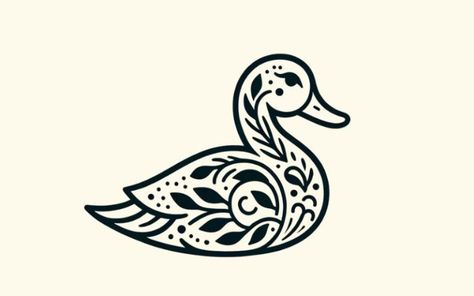 East To West Tattoo, Little Duck Tattoo, Tattoos Symbols, Native American Folklore, Duck Species, Duck Tattoos, Crane Tattoo, Peacock Feather Tattoo, Occult Tattoo