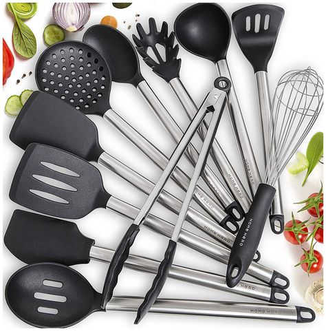 Home Hero 11 Silicone Cooking Utensils Kitchen Utensil Set -- You can get more details by clicking on the image. (This is an affiliate link) Best Kitchen Utensil Set, Silicone Utensils, Silicone Utensil Set, Kitchen Utensils Set, Stainless Steel Kitchen Utensils, Silicone Cooking Utensils, Silicone Kitchen Utensils, Kitchen Tool Set, Silicon Utensils