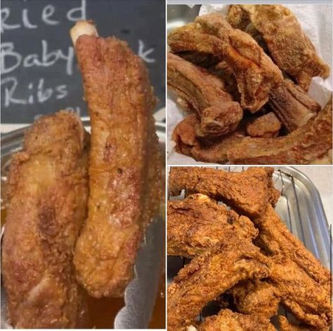 Fried Ribs Recipe Deep, Deep Fried Ribs Recipe, Thanksgiving Recipes Black People, Deep Fried Pork Ribs Recipe, Deep Fried Ribs, Fried Ribs Recipe, Black People Food Recipes, Black People Food, Fried Ribs