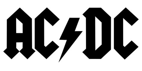 Meaning AC/DC logo and symbol | history and evolution Acdc Tattoo, Ac Dc Logo, Band Logo Design, Acdc Logo, Dc Logo, Rock Band Logos, Band Patches, Silhouette Stencil, Desenho Tattoo