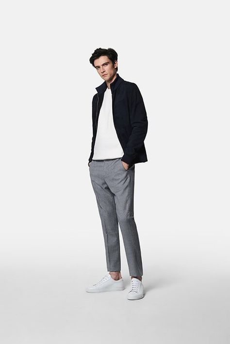 Grey Trousers Outfit, Editorial Home, Gray Outfit, Portfolio Shoot, Black Outfit Men, Minimalist Fashion Men, Mens Casual Dress Outfits, Smart Casual Outfit, Cool Outfits For Men