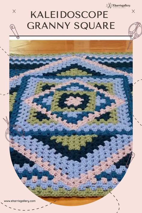 Kaleidoscope Granny Square Crochet Mandala Pattern Crochet Mandala Blanket, Crochet Kaleidoscope, Mandala Blanket, Kaleidoscope Pattern, Granny Square Pattern, Crochet Mandala Pattern, Colorful Crochet, Square Crochet, Crochet Mandala