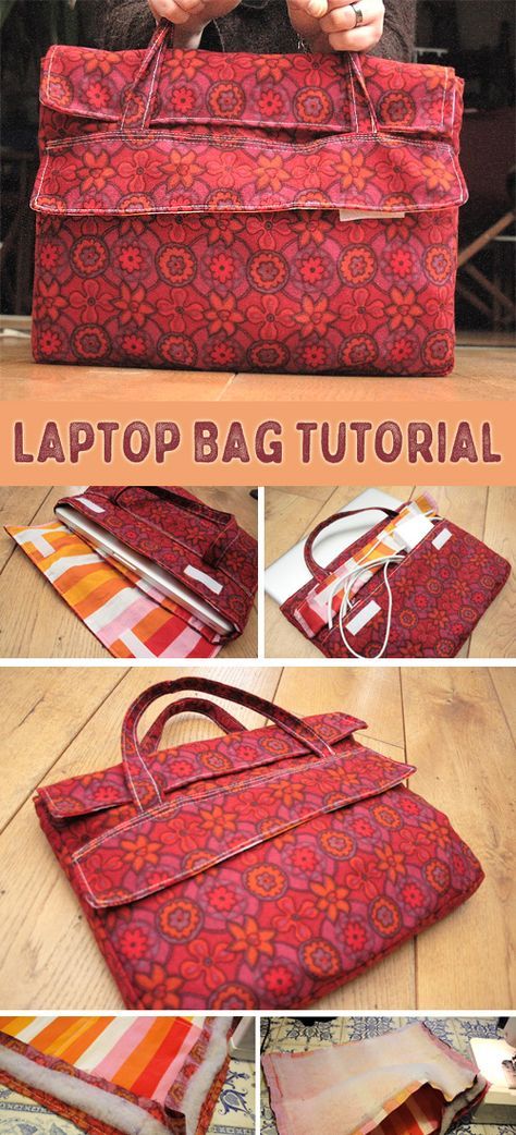 Laptop Bag Diy, Diy Laptop Bag Pattern, Diy Laptop Bag, Website Tutorial, Diy Laptop, Tutorial Ideas, Bag Pattern Free, Diy Bags Purses, Laptop Bag For Women