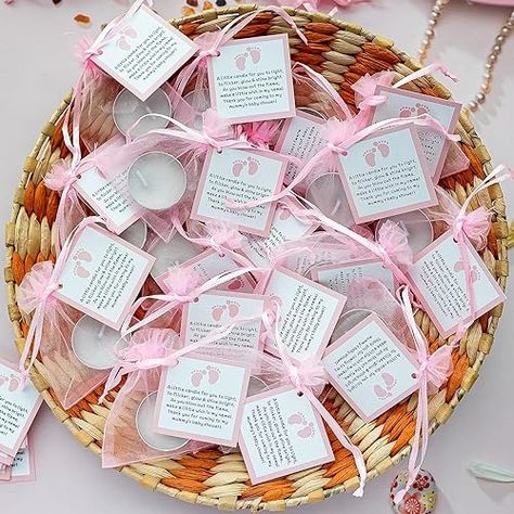 Amazon.com: 50pcs Tealight Candles Set for Baby Shower Party Favors, Christening Favors for Guests, Baby Girl Gender Reveal Favors. (pink) : Handmade Products Baby Girl Gender Reveal, Baby Shower Party Favors Girl, Gender Reveal Favors, Garden Baby Shower Theme, Handmade Party Favors, Baby Shower Gifts For Guests, Shower Party Favors, Baby Shower Favors Girl, Girl Gender Reveal