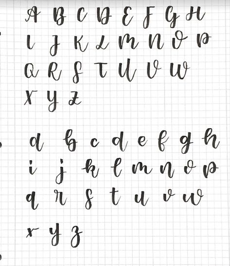 Calligraphy With Brush Pens Alphabet, Types Of Calligraphy Fonts, Note Fonts Alphabet, Aesthetic Calligraphy Fonts, Calligraphy Alphabet Fonts Aesthetic, Calligraphy Alphabet Aesthetic, Brush Hand Lettering, Aesthetic Notes Fonts Alphabet, Asthetic Note Fonts