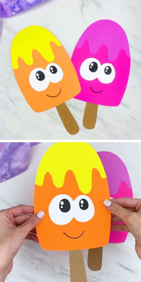 Time Craft, Ice Cream Crafts, Popsicle Crafts, Summer Crafts For Kids, Kindergarten Crafts, Camp Ideas, Classroom Crafts, Busy Bee, Easy Crafts For Kids