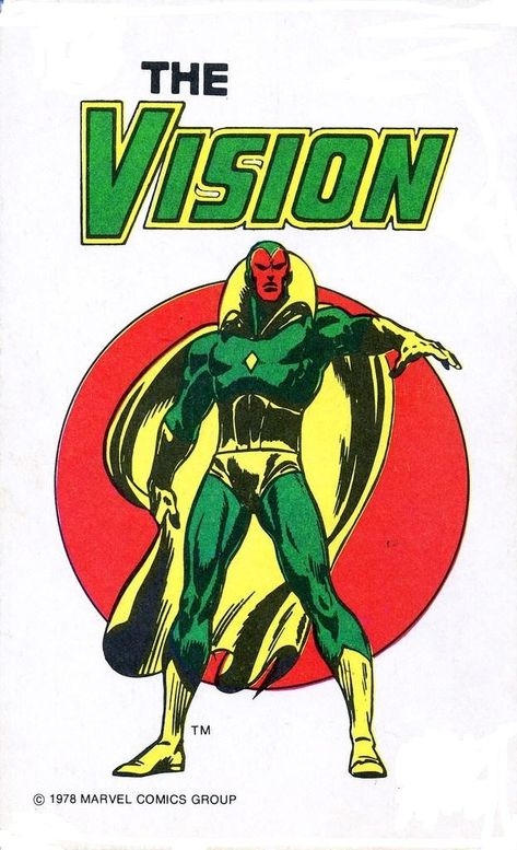 The Vision by John Buscema Marvel Comics Superheroes Card Game, Vision Marvel, Avengers Forever, Marvel Vision, Marvel Comics Vintage, Comic Book Genres, Vintage Marvel, Marvel Cards, Dr Doom