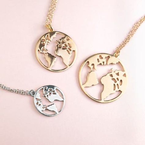 Wanderlust Necklace, Globe Necklace, Travel Inspired Jewelry, World Map Necklace, Gold Globe, World Necklace, Map Jewelry, Geode Necklace, Wanderlust Jewelry