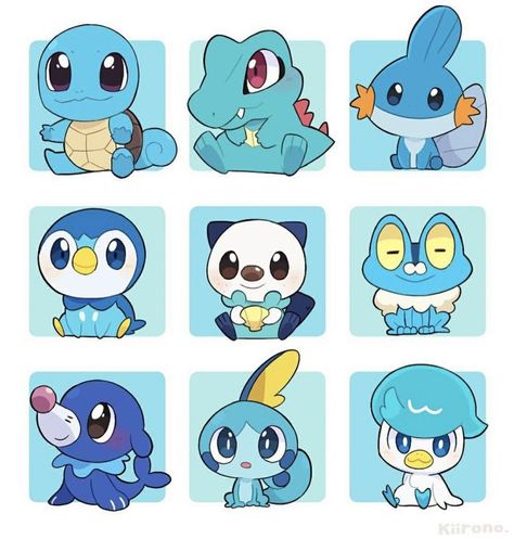 Water Type Pokemon, Baby Pokemon, Pokemon Halloween, Pokemon Starters, Pokemon Stickers, Cute Pokemon Pictures, Shiny Pokemon, Type Pokemon, Pokémon Master