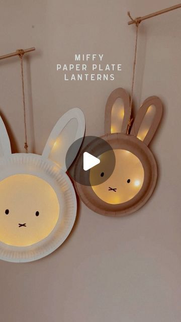 Alicia on Instagram: "A last minute fairly easy diy lantern for mid-autumn festival. Kinda rushed through this while Emme was napping and only realised after that the white miffy ears were stuck too far apart 🫣🫣🫣! — Materials: paper plates / tracing paper / yarn / dowel or paper straw / fairy lights / tape / glue gun  . . . #createeveryday #creativedaily #kidsactivities #recycledcrafts #diyideas #miffystyle #miffy #diylantern #kidscraftideas #craftathome #craftingideas #craftingwithkids #activitiesforkids #creativeplayideas #midautumn #lantern #invitationtocreate #invitationtoplay #creativechildhood #raisingkids #learningthroughplay #capturingchildhood #ilovemiffy #中秋の名月 #中秋節 #midautumnfestival #homeschool_daily_apple #recycleandplay" Paper Mache Balloon Ideas, Paper Plate Lantern, Pumpkin Lanterns Diy, Paper Mache Balloon, Diy Paper Lanterns, Diy Lantern, Paper Lanterns Diy, Paper Yarn, Diy Lanterns