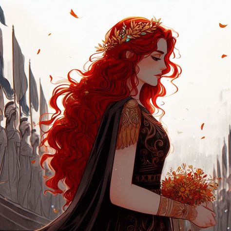 Red Head Princess Art, Red Haired Character Art, Red Hair Character Art, Cassandra Of Troy, Red Hair Character Design, Redhead Art, Goddess Art, Princess Art, Medieval Fantasy