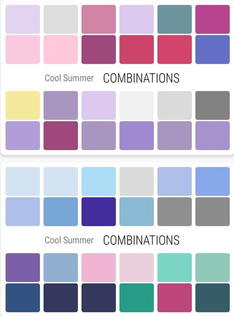 True Summer Combinations, Cool Summer Colour Palette Outfits, Cold Summer Palette, True Summer Color Outfits, True Summer Winter Outfits, Cold Summer Color Palette Outfits, True Summer Color Combinations, True Summer Outfits Color Combos, Summer Cool Palette