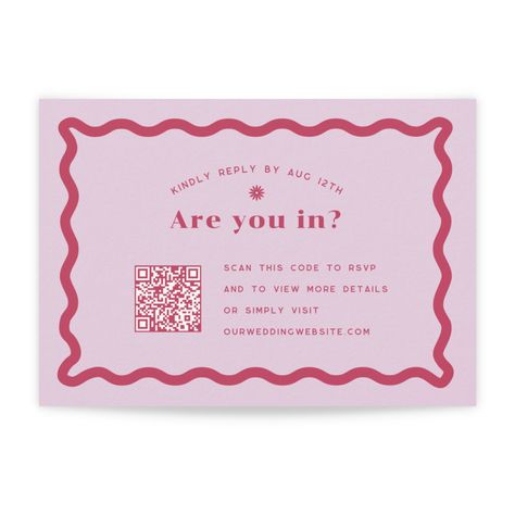 Magenta Wedding Theme, Viva Magenta Color, Qr Code Invitation, Qr Code Design, Wedding Qr Code, Popular Wedding Invitations, Magenta Wedding, Bright Wedding Colors, Code Design