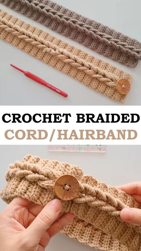 Braided Crochet Headband Pattern Free, Crochet Braided Headband, Crochet Hair Bands Free Patterns, Crochet Hairbands Pattern Free, Crochet Headbands For Women, Crochet Hair Bands, Hairband Crochet, Crochet Hair Band, Braided Crochet