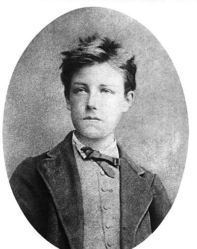 Arthur Rimbaud  The wild, restless spirit of Rimbaud has been hymned by many 20th-century artists, including Dylan Thomas, Bob Dylan, Allen Ginsberg and Jim Morrison. It is Patti Smith, though, who springs immediately to mind when Rimbaud is evoked as a muse. In her poem, “devotions. to Arthur Rimbaud”, she writes: “Rimbaud was a rolling stone”, making explicit the link between the visionary poet and the rock’n’roll pioneers who had also influenced her. Cesar Vallejo, Unknown Picture, Arthur Rimbaud, James Joyce, Jack Kerouac, Writers And Poets, Book Writer, Historical Images, Jim Morrison