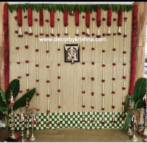 Pellikuturu Function Decoration, Barasala Decoration At Home, Indian Baby Shower Decorations, House Warming Decor, Naming Ceremony Decoration, Small Wedding Decor, Engagement Stage Decoration, Haldi Decoration, Home Flower Decor