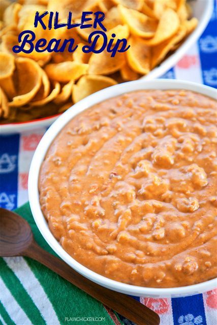 Apr 7, 2019 - Killer Bean Dip - only 5 ingredients! Refried beans, hamburger, taco seasoning, salsa and Velveeta. Can make on the stove or in the slow cooker. Hamburger Taco, Refried Bean Dip, Football Friday, Mexican Dip, Mexican Dips, Bean Dip Recipes, Jalapeno Popper Dip, Plain Chicken, Taco Dip