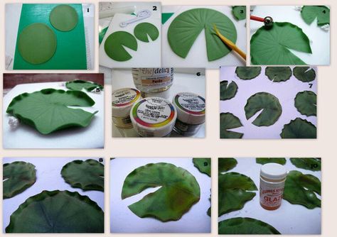 Lotus leaf Gumpaste Leaves, Sugarpaste Flowers, Fondant Techniques, Sugar Flowers Tutorial, Polymer Flowers, Gumpaste Flowers, Cake Topper Tutorial, Gum Paste Flowers, Fondant Tutorial