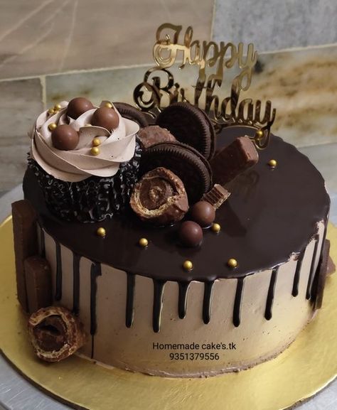 Chocolate Mousse Cake Design, Chocolate Overload Cake Decoration, Best Cake Designs Birthday, Chocolate Truffle Cake Designs, Chocolate Cake Design Ideas Simple, Choco Truffle Cake, Chocolate Overload Cake, Simple Anniversary Cakes, Cakes Without Fondant