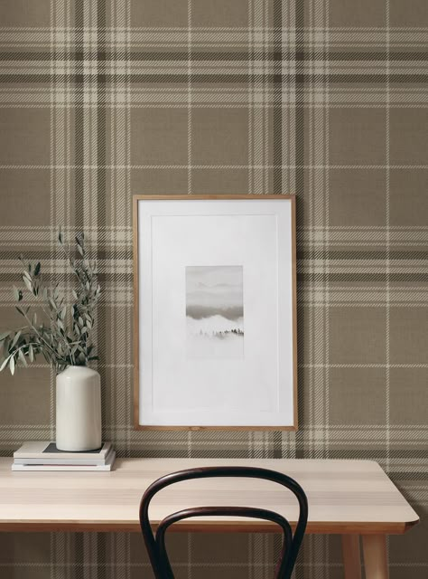 Cozy Plaid Wallpaper Brown Repositionable Wallpaper - Etsy Peel And Stick Plaid Wallpaper, Plaid Peel And Stick Wallpaper, Boys Bedroom Wallpaper, Cabin Wallpaper, Moody Office, Tartan Wallpaper, Plaid Wallpaper, Peel And Stick Vinyl, Modern Cabin