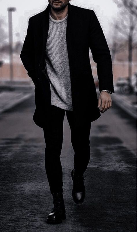 Black Peacoat Outfit, Outfits For Men Winter, Winter Outfit Ideas Casual, Mens Christmas Party Outfit, 2023 Winter Outfits, Winter Outfits 2022, Peacoat Outfit, Winter Outfits For Men, Best Casual Shirts