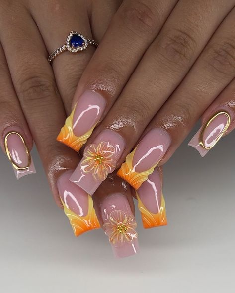 30 Best Nail Art Ideas You'll Love Cute Nail Art Ideas, Textured Nails, Acrylic Inspiration, Orchid Nails, Mani Ideas, Orange Nail Designs, Yellow Nails Design, Pink Ombre Nails, Nice Nails