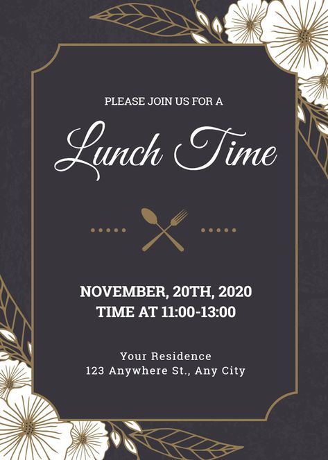 Free Lunch Invitations - Make a Lunch Invitation Online | DesignCap Lunch Invitation Card, Birthday Lunch Invitation, Meeting Invitation Template, Corporate Dinner Invitation Design, Annual Dinner Invitation Card, Lunch Invitation Template, Lunch Invitation, Football Party Invitations, Farewell Party Invitations