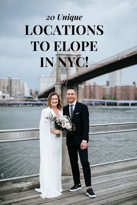 New York City Elopement, Nyc Elopement Ideas, Elopement Nyc, Nyc Locations, Rooftop Wedding Venue, New York Elopement, Where To Elope, New York Wedding Venues, Nyc Wedding Venues