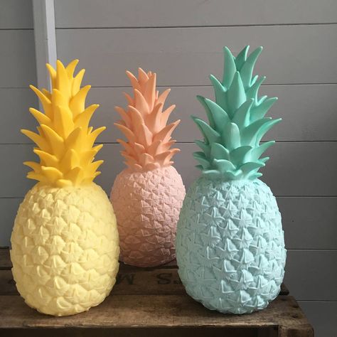 Pina Colada Pineapple, Tropical Room Ideas, Colored Lamps, Aqua Room, Spanish Lighting, Quirky Table Lamp, Flamingo Shower Curtain, Pineapple Lamp, 21st Bday Ideas