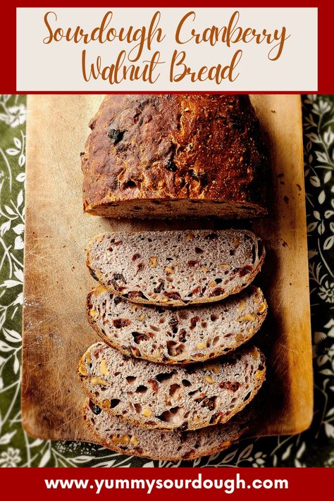 Sourdough Cranberry Walnut Bread Recipe - Yummy Sourdough Christmas Sourdough Bread Recipes, Cranberry Sourdough Recipes, Sourdough Farmers Market, Cranberry Walnut Sourdough Bread, Cranberry Walnut Bread Recipe, Cranberry Walnut Sourdough, Cranberry Sourdough, Walnut Bread Recipe, Cranberry Walnut Bread