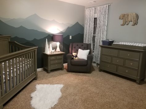 Nursery Bears Theme, Forest Baby Nursery Boy, Bears Nursery Theme, Blue Bear Nursery, Mountain Woods Nursery, Brother Bear Nursery, Black Bear Nursery Theme, Forest Baby Boy Nursery, Boy Nursery Forest Theme