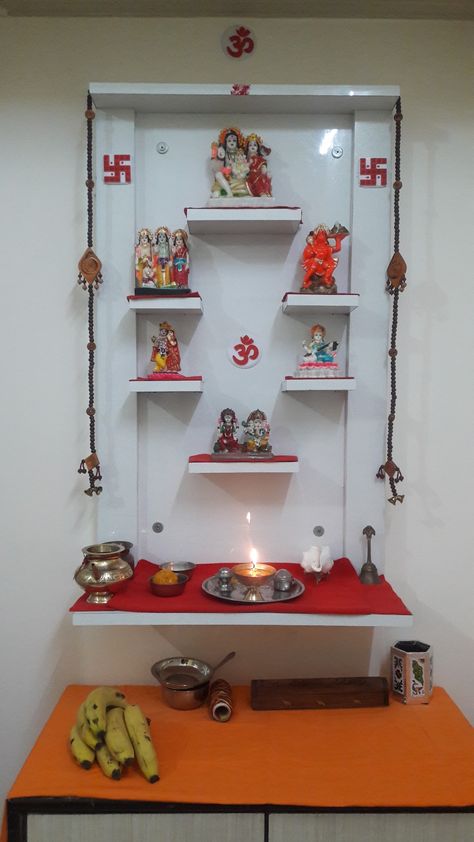 Devudi Mandiram Designs, Mandiram Designs, Pooja Corner, Pooja Room Ideas Indian Modern, Wooden Wall Partition, Pooja Room Ideas Indian, Partitions Ideas, 12 Jyotirling, Wooden Mandir