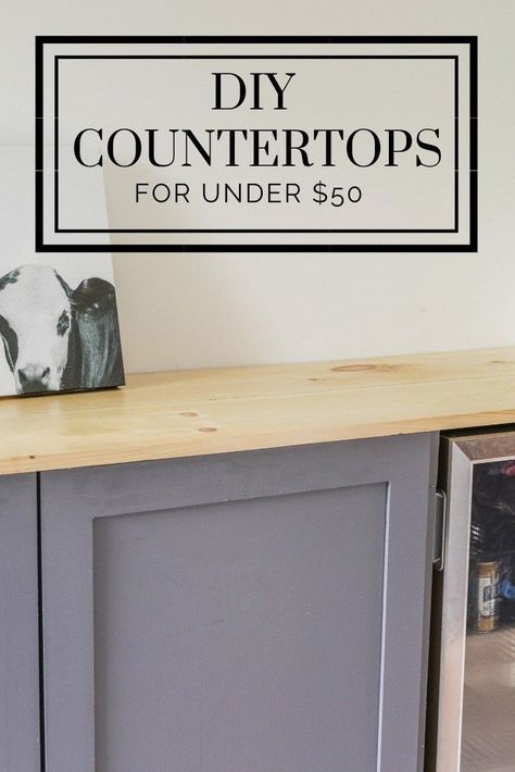 Diy Countertops Cheap, Farmhouse Countertops, Farmhouse Kitchen Diy, Farmhouse Kitchen Countertops, Diy Wood Countertops, Diy Kitchen Countertops, Cheap Countertops, Kitchen Diy Makeover, Modern Farmhouse Kitchen