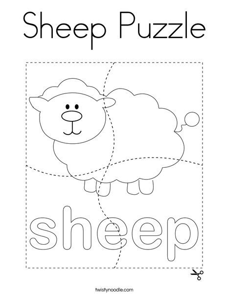 Sheep Puzzle Coloring Page - Twisty Noodle Egg Coloring Page, Twisty Noodle, Kindergarten Readiness, Spring Coloring Pages, Holiday Lettering, Printable Puzzles, Math Printables, Printable Books, Coloring Eggs