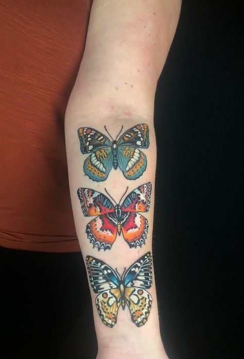 Maximalist Tattoo Ideas, Bold Butterfly Tattoo, Colored Butterfly Tattoo, Butterfly Tattoo Sleeve, Finger Tattoo For Women, Boho Tattoos, Insect Tattoo, Butterfly Tattoos For Women, Kawaii Tattoo