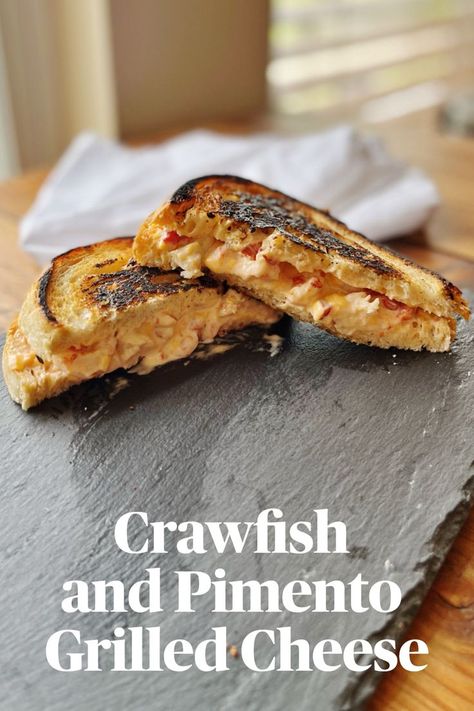 Another amazing combination: crawfish and pimento cheese in a grilled cheese sandwich 😋 You are going to want to try this one! #crawfish #southercooking #sandwich #pimentocheese Pimento Grilled Cheese, Crawfish Recipes, Pimento Cheese, Cheese Sandwich, Grilled Cheese Sandwich, Southern Comfort, Easy Weeknight Dinners, Weeknight Dinners, Grilled Cheese