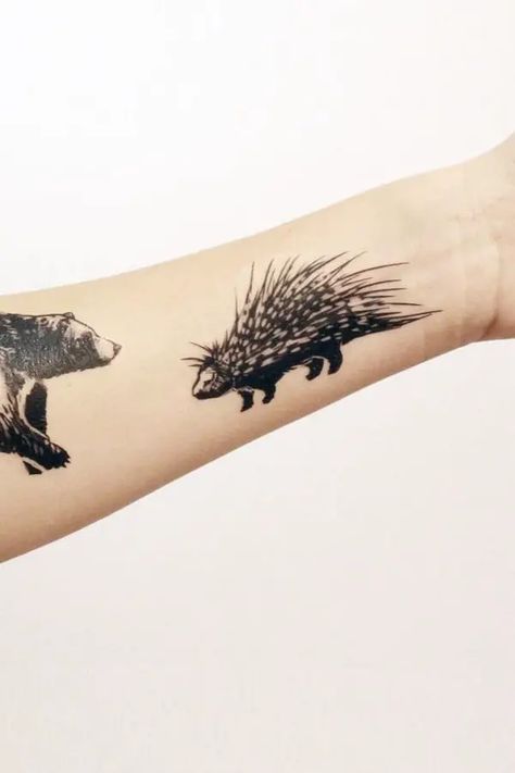 Porcupine Tattoo, Montana Tattoo, Wildlife Tattoo, African Tattoo, Symbol Of Protection, New Mens Fashion, Artistic Inspiration, A Symbol, Dragon Tattoo