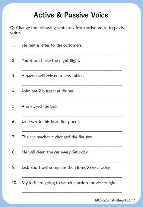 Convert Active Voice into Passive Voice Worksheets Passive Active Worksheet, Passive And Active Voice Worksheet, Active To Passive Exercises, Passive Voice Worksheet With Answers, Active Voice Worksheet, Passive Active Voice, Active Passive Voice Worksheets, Passive Worksheet, Passive Voice Worksheet