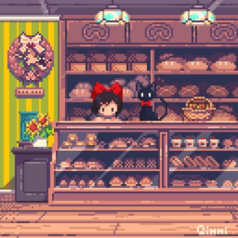 How To Pixel Art, Pixel Kawaii, Pokemon Video, Piskel Art, 8 Bit Art, Pixel Art Background, Pixel Animation, 8bit Art, Kiki Delivery