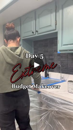 86K views · 1.5K reactions | Welcome to Day 5 of #budgetfriendly #homemakeover #kitchen edition! In day 5 we get to see the $60 #cont  #Reel2024 #TrendingReels #2024Trends #ViralReels #NewIn2024 #ExploreReels #ReelLife2024 | Stefanie Bloom Diy Contact Paper Countertops, Contact Paper Countertop, Remodel Mobile Home, Countertop Makeover, Builder Grade Kitchen, Budget Makeover, Everything I Am, Custom Range Hood, Kitchen Diy Makeover