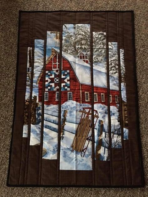 Panel Quilts Ideas Layout Patterns Free, Fractured Quilts, Quilting With Panels, Quilts With Panels, Camper Quilt, Attic Window Quilts, Attic Windows, Window Quilts, Colchas Quilting