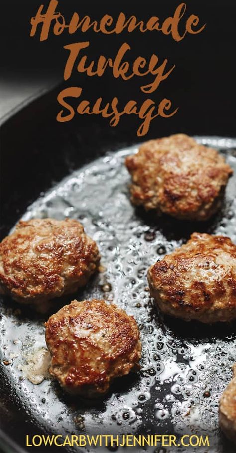 Homemade Turkey Bacon, Turkey Breakfast Sausage Seasoning, Sausage Recipes Healthy Low Carb, Breakfast Turkey Sausage Recipes, Sausage Recipes Healthy, Turkey Sausage Recipe, Sausage Keto, Healthy Sausage Recipes, Homemade Breakfast Sausage Recipe