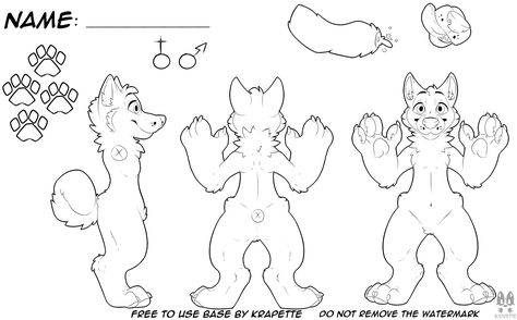 Reference Sheet Base, Fursona Base, Canine Reference, Wolf Base, Character Sheet Template, Character Reference Sheet, Ref Sheet, Art Program, Ms Paint