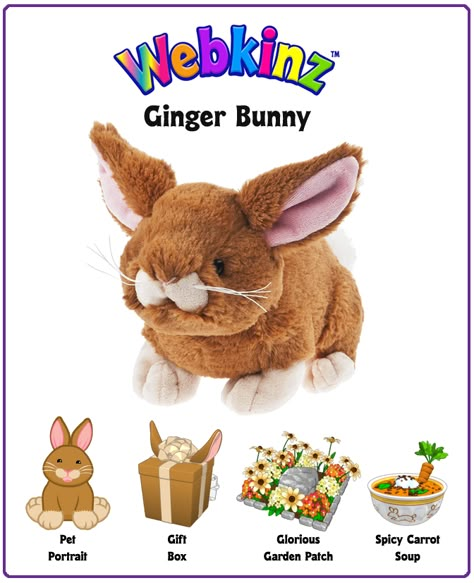 Ginger Bunny Ginger Bunny, Webkinz Stuffed Animals, 2000 Toys, Crystallized Ginger, Cool Games To Play, Stuffed Animal Collection, Stuff Animals, Childhood Games, Cute Plushies