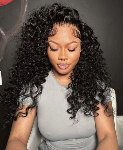 Wet And Wavy Sew In, Waterwave Wig, Wig Installs, Hair Details, Curls For The Girls, Quick Weave Hairstyles, Girl Braids, Protective Hairstyles Braids, Deep Curly