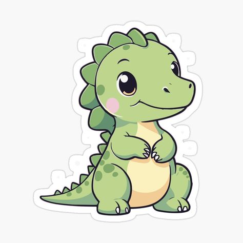 Get my art printed on awesome products. Support me at Redbubble #RBandME: https://www.redbubble.com/i/sticker/Shy-tiny-T-Rex-by-Atlantico54/159575952.EJUG5?asc=u Cute T Rex Cartoon, T Rex Cute, Dino Stickers, Dino Theme, Cute T Rex, Flash Ideas, Kawaii Dinosaur, Download Background, New Sticker