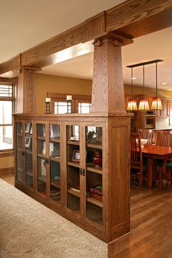 Craftsman Pillars, Built In Bookcases, Craftsman Interiors, Craftsman Living Room, Craftsman Interior, Craftsman Style House, Craftsman Style Home, Craftsman Style Homes, Bungalow Style